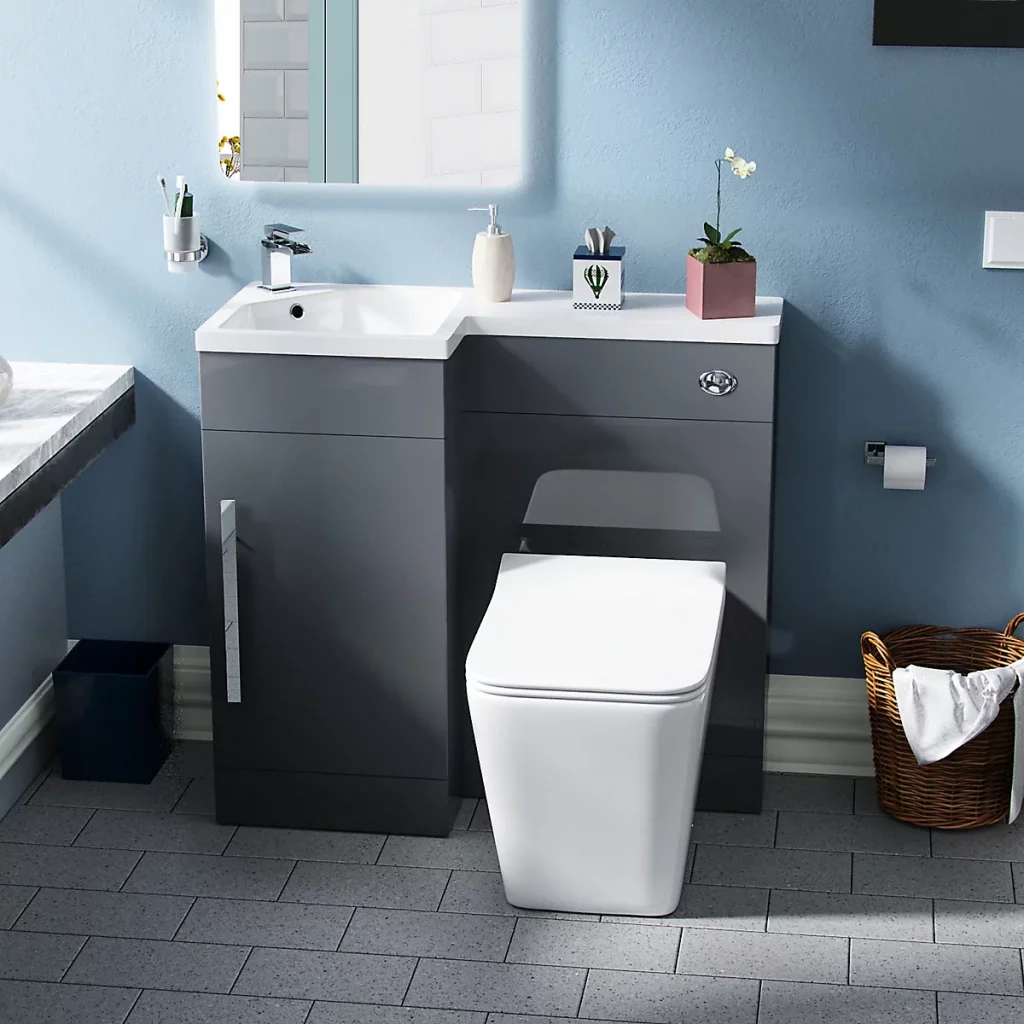 nes home raven left hand 900mm vanity basin unit wc unit elora back to wall toilet grey4135328990781 02c MP