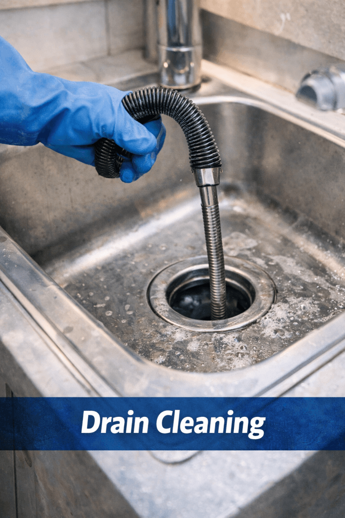 Cleaning the kitchen sink drain 1